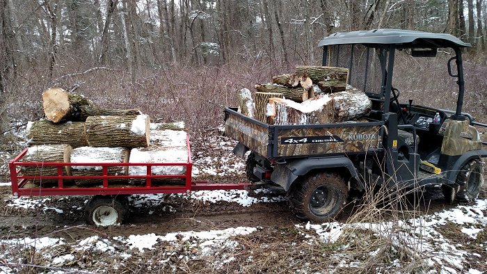 hauling firewood with ATV Trailer