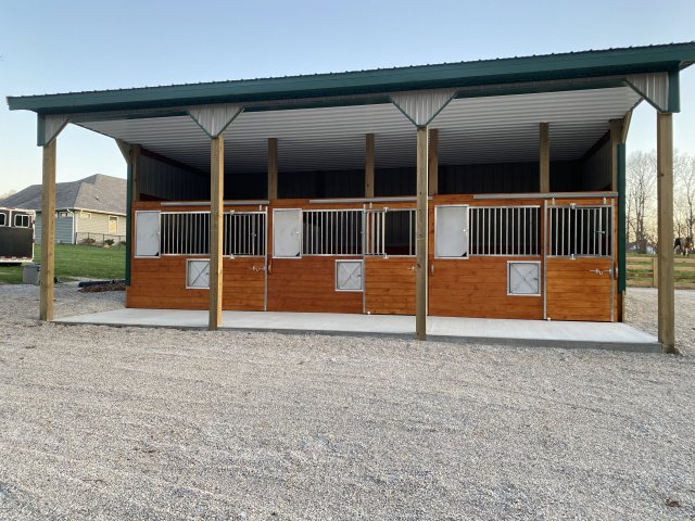 Galvanized Horse Stall Kits in Steel Building